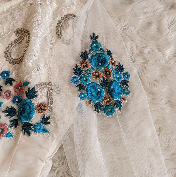 Ombre Metallic Kurta Indian Pakistani Dress - Picture 6 of 16